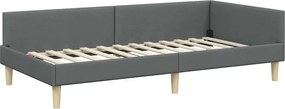 vidaXL Κρεβάτι γωνίας με στρώμα με στρώμα 2 pcs Γκρι ύφασμα