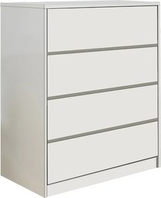 Συρταριέρα Kuanger pakoworld mdf σε λευκή απόχρωση 80x40x80εκ