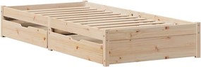 vidaXL Σκελετός Κρεβατιού Φυσικό 75 x 190 cm Solid Pine Wood