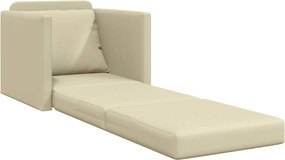 vidaXL Κρεβάτι καναπές 60cm Κρεμ Δερματίνη