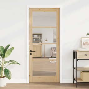 vidaXL πόρτα εσωτερικού χώρου με γυαλί "ORKDAL" 86x211x4 εκ. από συμπαγές ξύλο πεύκου