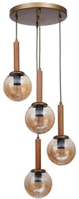 Φωτιστικό Οροφής 534LUN6214 Φ30x80cm 4xE27 40W Oak-Gold Opviq