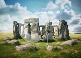 Intra Συλλεκτικό Ξύλινο Παζλ Plywood 4mm - Αρχαίο Stonehenge στην Αγγλία Σε Ξύλινο Κουτί - Διαστάσεις Puzzle: 10x10 cm – 25 κομμάτια