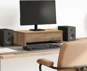 vidaXL Βάση Οθόνης με Συρτάρια Αρτισιανή Δρυς 50x27x15 εκ Επεξεργ Ξύλο