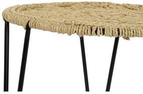 Σετ με 3 τραπέζια DKD Home Decor Καφέ Μαύρο Φυσικό 62 x 62 x 40 cm 62 x 62 x 40,5 cm