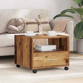 vidaXL Τραπεζάκι σαλονιού with Drawer Παλαιό ξύλο 55 x 55 x 45 cm