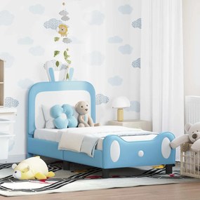 Κρεβατική βάση για παιδιά με προσκέφαλο Μπλε 70 x 140 cm PU