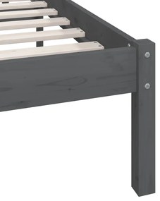 vidaXL Πλαίσιο Κρεβατιού Γκρι 90 x 190 εκ. Μασίφ Ξύλο Πεύκου Single