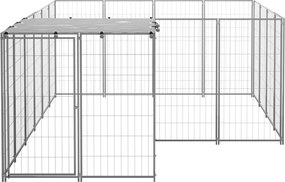 vidaXL Σπιτάκι Σκύλου Ασημί 6,05 m² Ατσάλινο