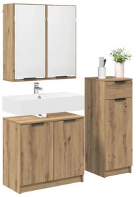 vidaXL Σετ Επίπλων Μπάνιου 3 pcs Artisan Oak Επεξεργασμένο ξύλο