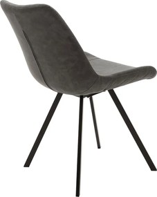 Καρέκλα Orca pakoworld PU ανθρακί-μαύρο πόδι