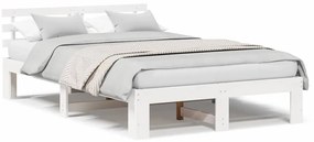 vidaXL Σκελετός Κρεβατιού Λευκό 140 x 190 cm Μασίφ ξύλο πεύκου
