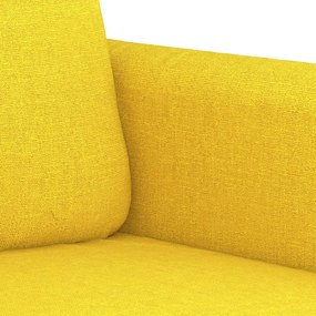 vidaXL Καναπές Τριθέσιος Ανοιχτό Κίτρινο 180 εκ. Υφασμάτινος