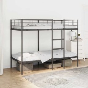 Κουκέτα χωρίς στρώμα Μαύρο 100x190 cm Ατσάλι