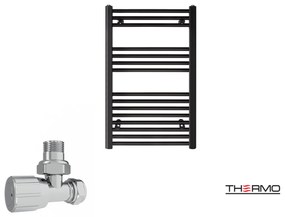 Thermo ALTO Θερμαινόμενη πετσετοκρεμάστρα από Mild Steel με υδραυλική λειτουργία, 80x50cm Black
