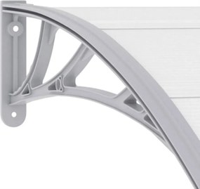 vidaXL Στέγαστρο Πόρτας Γκρι / Διαφανές 200 x 75 εκ. Πολυανθρακικό