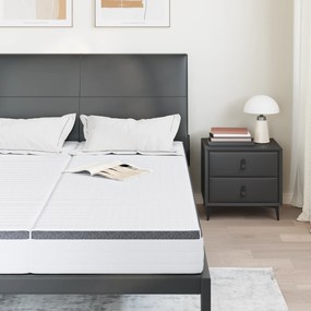 vidaXL Στρώματα 2 pcs Λευκό, Γκρι 80 x 200 cm Πλεκτό ύφασμα