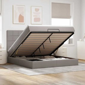 VidaXL Οθωμανικό κρεβάτι με στρώμα Taupe 180x200cm ύφασμα