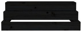 Ζαρντινιέρα Μαύρο 80 x 80 x 27 εκ. από Μασίφ Ξύλο Πεύκου - Μαύρο