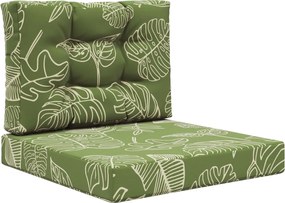 vidaXL Μαξιλάρι Καναπέ Εξωτερικού Χώρου 2 pcs Σχέδιο Φύλλου