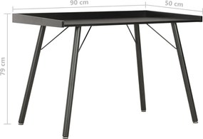 vidaXL Γραφείο Μαύρο 90 x 50 x 79 εκ.