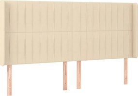 vidaXL Κρεβάτι Boxspring με Στρώμα &amp; LED Κρεμ 160x200 εκ. Υφασμάτινο