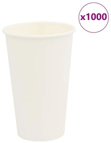 vidaXL Χάρτινα κύπελλα καφέ 1000 τεμάχια 16oz 400ml Λευκό