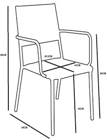 PERTH ΚΑΡΕΚΛΑ ΦΥΣΙΚΟ 55x56xH88cm