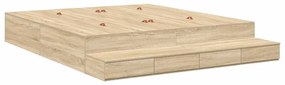 vidaXL Κρεβάτι με αποθηκευτικό χώρο Δρύς Sonoma 236.5 x 180 x 31.5 εκ