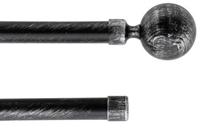Κουρτινόξυλο Φ19mm Διπλό Επεκτεινόμενο 210-380cm Με Άκρα L-N Paloma Black/Silver 796221096