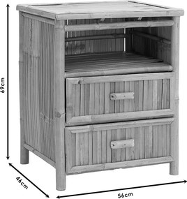 Κομοδίνο Ofra pakoworld bamboo φυσικό 56x46x69εκ