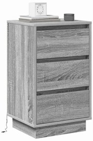 vidaXL Κομοδίνο με συρτάρι Γκρι 39 x 34.5 x 65 εκ. Επεξεργασμένο ξύλο