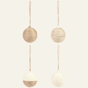 Χριστουγεννιάτικες Μπάλες Ural (Σετ 4Τμχ) CAURALASS7NAT 7cm Natural Calma House