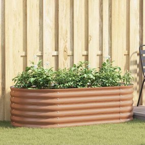 vidaXL Υπερυψωμένη Ζαρντινιέρα Καφέ 160 x 80 x 44 cm Ατσάλι