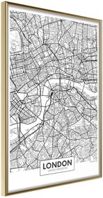 Αφίσα - City Map: London - 20x30 - Χρυσό - Χωρίς πασπαρτού