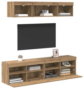 Μονάδες Τοίχου ΤV με LED Επιτοίχιο 5 pcs Artisan Oak 80 x 30 x 40 εκ