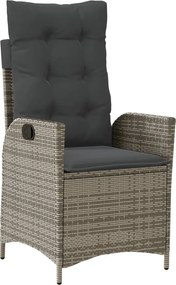 vidaXL Σετ Τραπεζαρίας Κήπου 5 τεμ. Γκρι Συνθ. Ρατάν με Μαξιλάρια