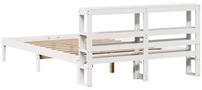 vidaXL Σκελετός Κρεβ. Χωρίς Στρώμα Λευκό 140x190 εκ Μασίφ Πεύκο