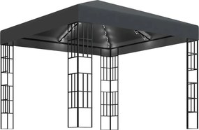 vidaXL Κιόσκι με Φωτάκια LED Ανθρακί 3 x 3 μ.
