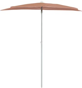 vidaXL Ομπρέλα Κήπου Μισή με Ιστό Τερακότα 180 x 90 εκ.