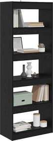 vidaXL Βιβλιοθήκη Μαύρη δρυς 60 x 30 x 166 εκ Επεξεργασμένο ξύλο