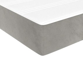 Κρεβάτι Boxspring με Στρώμα Ανοιχτό Γκρι 140x200 εκ. Βελούδινο - Γκρι