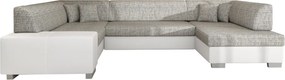 Γωνιακός καναπές Cuba-Δεξιά-Λευκό - γκρι - 335.00Χ207.00Χ73.00cm
