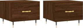 vidaXL Τραπεζάκια Σαλονιού 2 τεμ Brown Oak 50x50x40 εκ Επεξ. Ξύλο