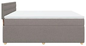 Κρεβάτι Boxspring με Στρώμα Taupe 180x200 εκ. Υφασμάτινο - Μπεζ-Γκρι