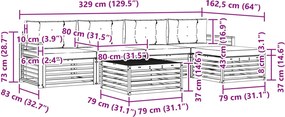 vidaXL Σειρά Καναπέ Εξωτερικού 7 pcs Άσπρο και Ανθρακί Πολυεστέρας
