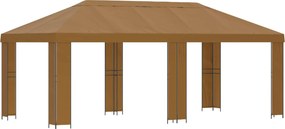 vidaXL Κήπος Γκαζebo 6 x 3 m Μπεζ Πολυεστέρας και Χάλυβας 190