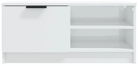 vidaXL Έπιπλο Τηλεόρασης Γυαλ. Λευκό 80x35x36,5 εκ. Επεξεργασμένο Ξύλο