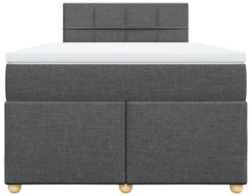 vidaXL Κρεβάτι Boxspring με Στρώμα Σκούρο Γκρι 120x200 εκ. Υφασμάτινο