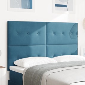 vidaXL LED Κεφαλάρι Σκούρο Μπλε 80 εκ Βελούδο